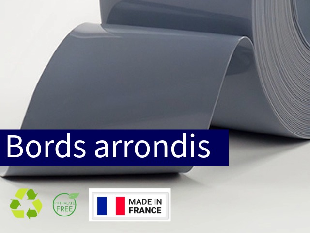 PVC souple gris opaque avec bord arrondis